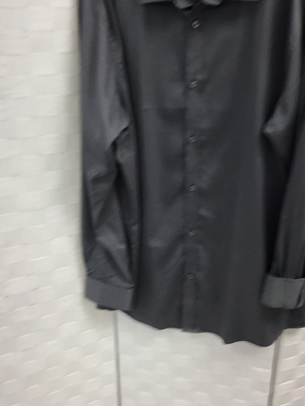 Men's Long-Sleeve Black Dress Shirt - Classic Point Collar